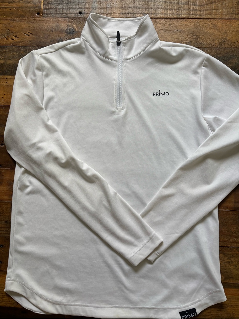 Primo white athletic fit golf quarter zip size medium